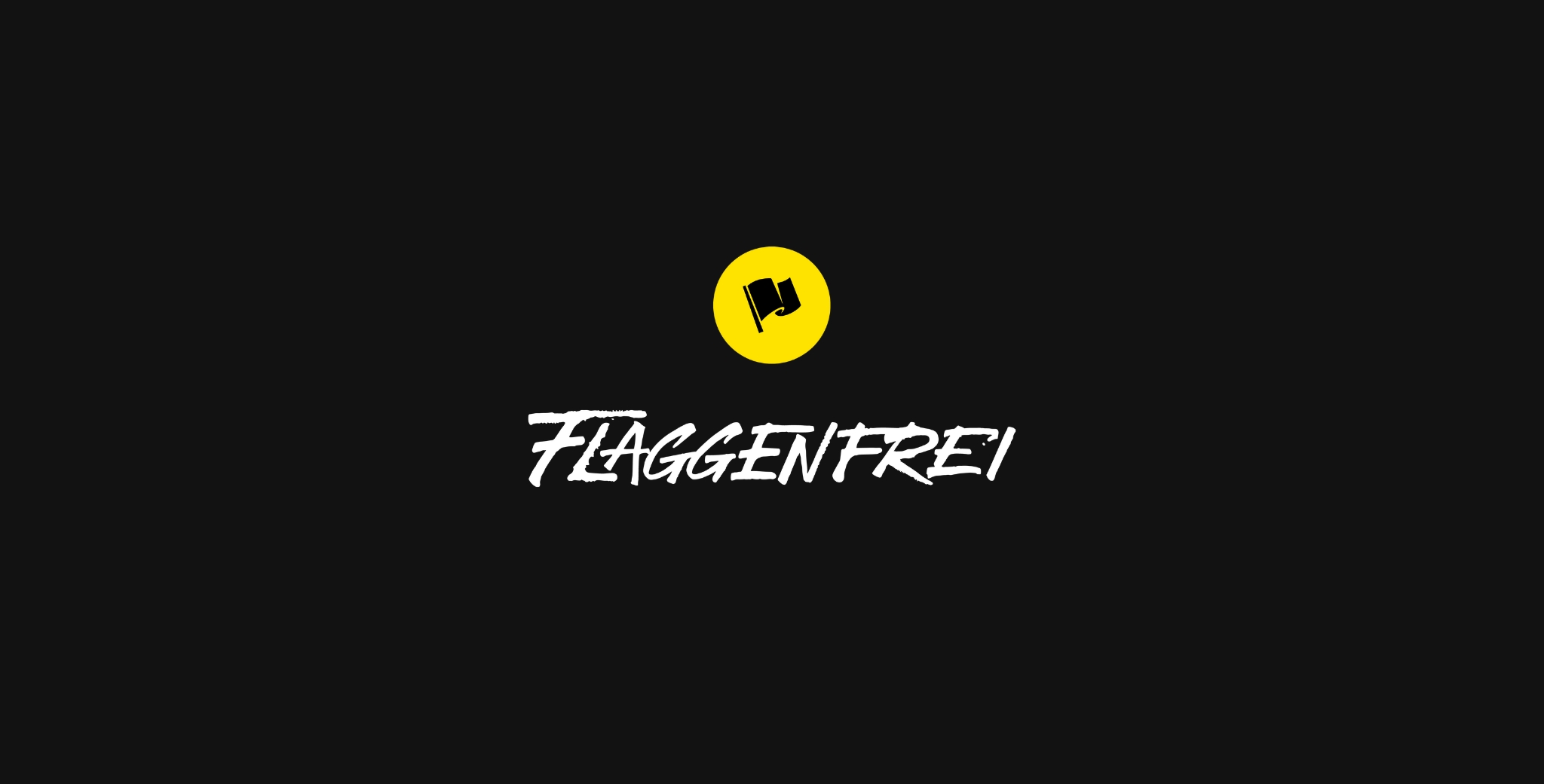 Das Logo von Flaggenfrei auf einem schwarzen Hintergrund